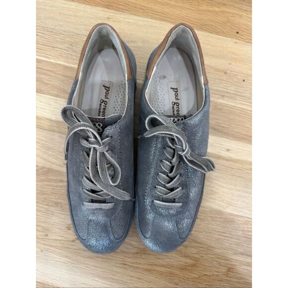 Paul Green Metallic Pewter Sneakers US Size 8.5 - Picture 4 of 7